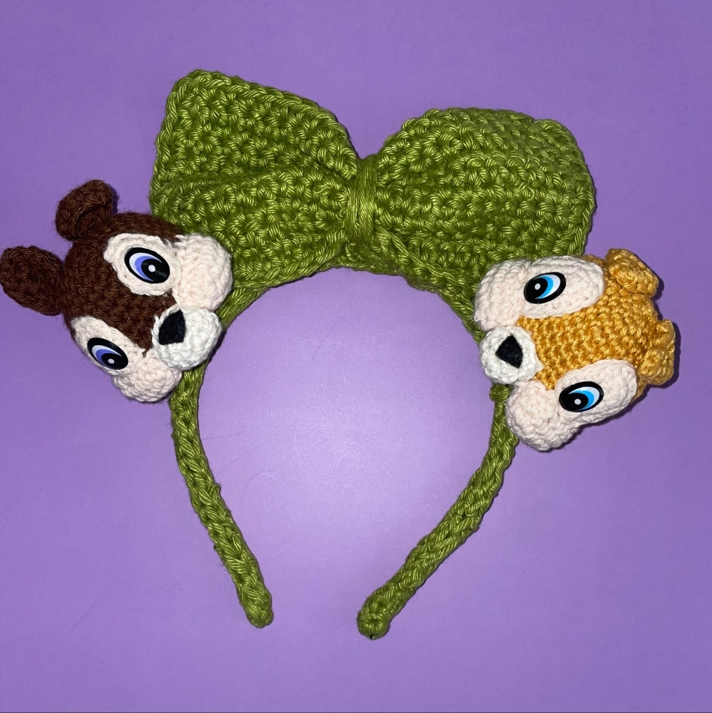 Handmade Chip and Dale Ear headband.